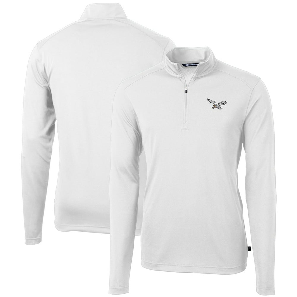 Cutter & Buck Gridiron Classics Big & Tall Virtue Eco Pique Recycled Quarter-Zip Pullover Top - Philadelphia Eagles