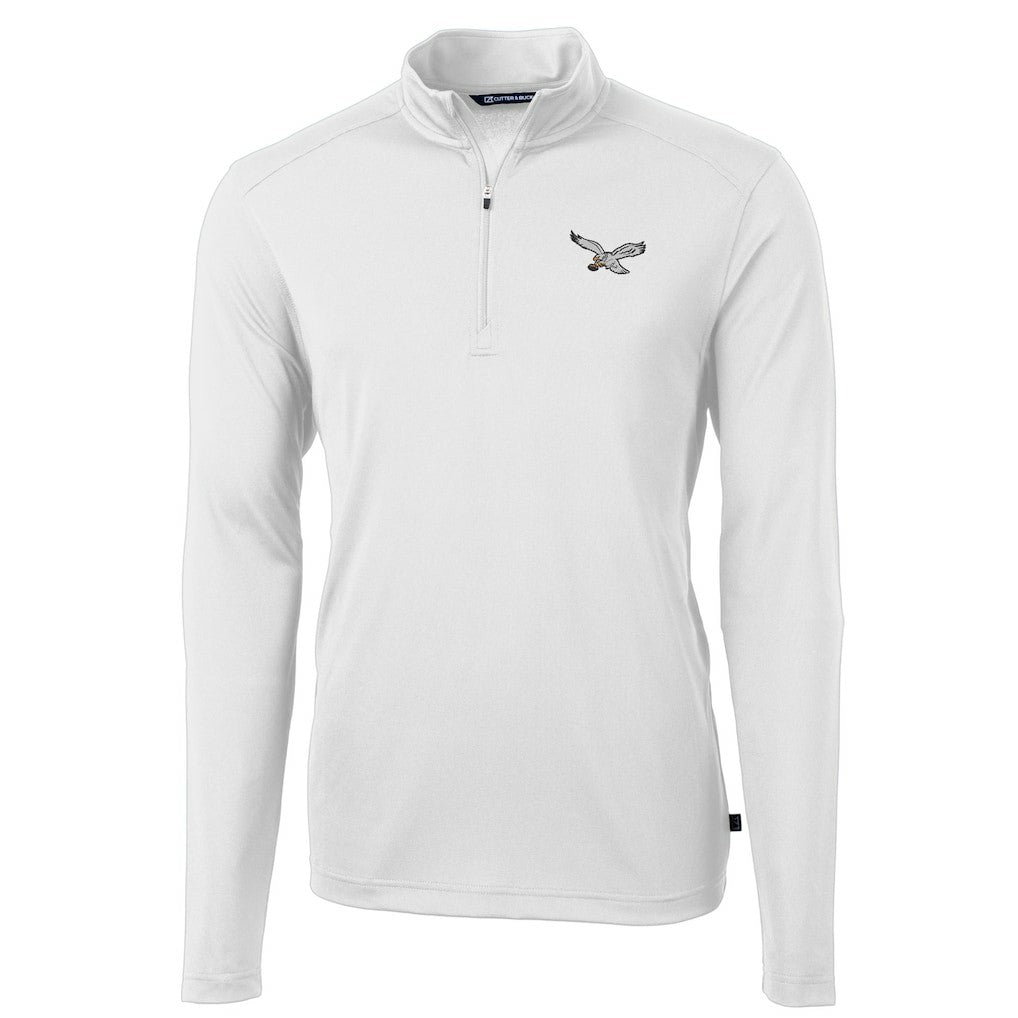 Cutter & Buck Gridiron Classics Big & Tall Virtue Eco Pique Recycled Quarter-Zip Pullover Top - Philadelphia Eagles
