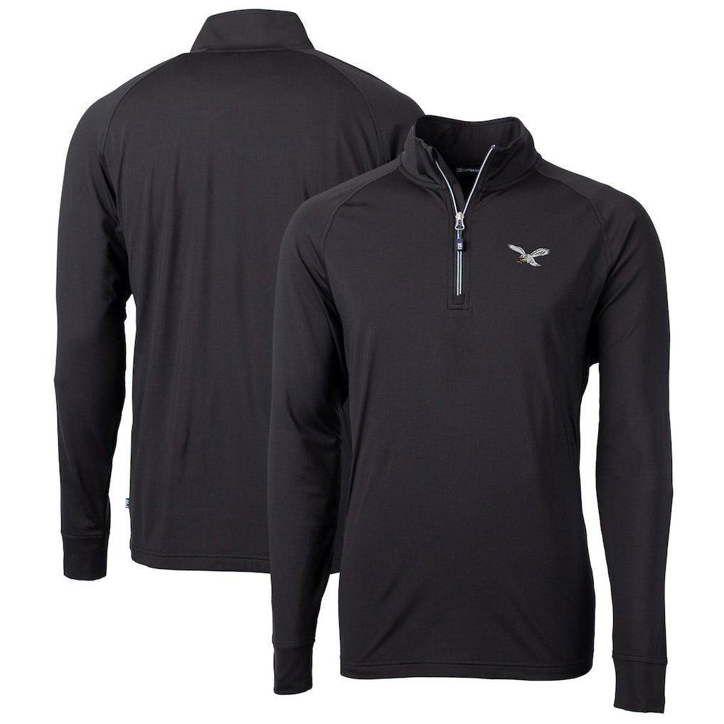 Cutter & Buck Gridiron Classics Big & Tall Adapt Eco Knit Stretch Recycled Quarter-Zip Pullover Top - Philadelphia Eagles