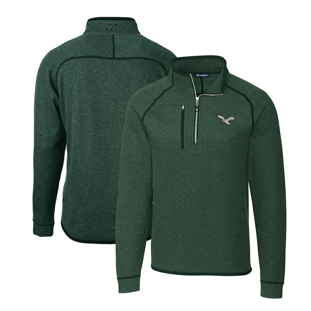Cutter & Buck Gridiron Classics Big & Tall Mainsail Sweater-Knit Half-Zip Pullover Jacket - Philadelphia Eagles