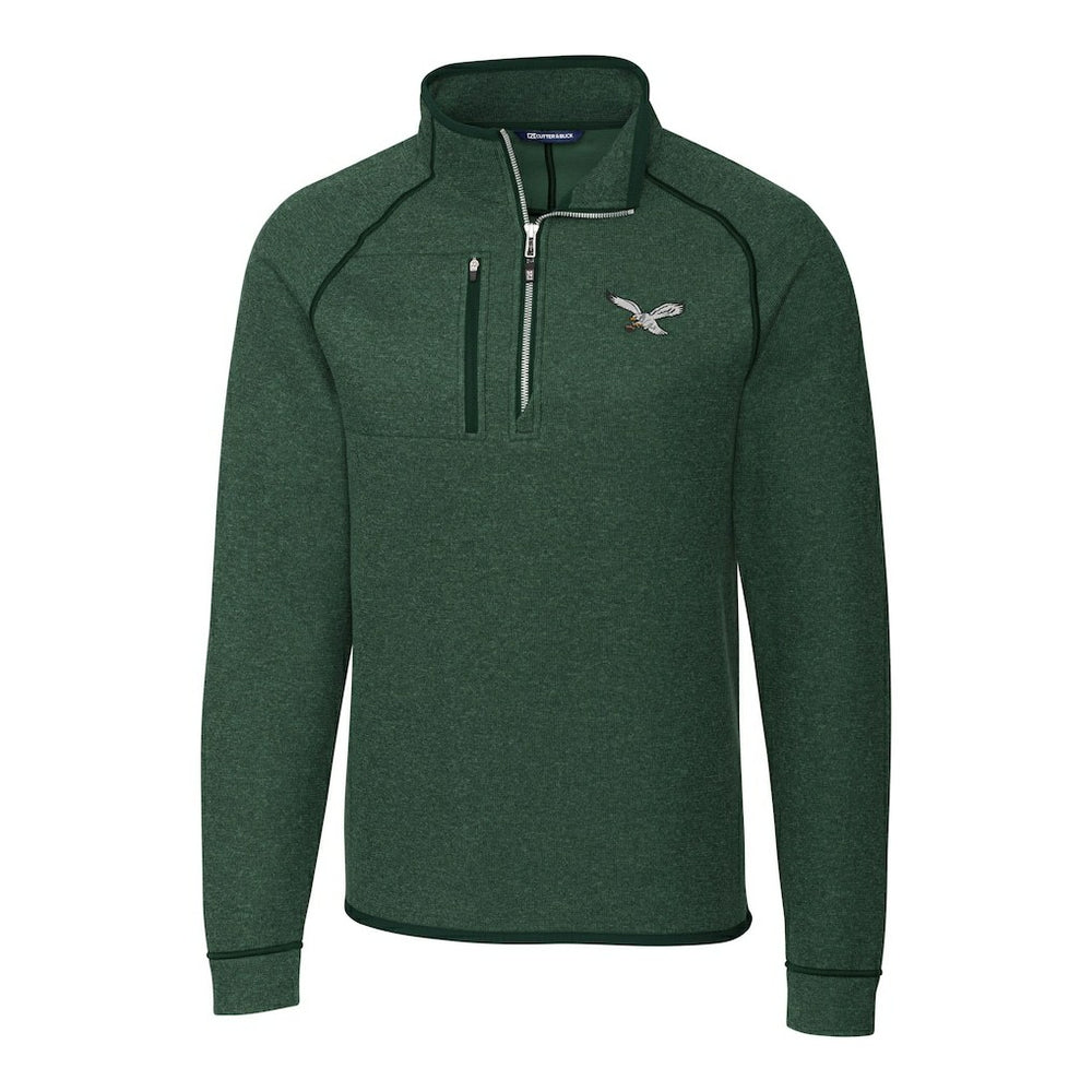 Cutter & Buck Gridiron Classics Big & Tall Mainsail Sweater-Knit Half-Zip Pullover Jacket - Philadelphia Eagles