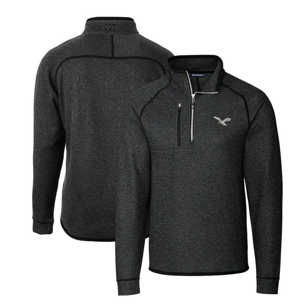 Cutter & Buck Gridiron Classics Big & Tall Mainsail Sweater-Knit Half-Zip Pullover Jacket - Philadelphia Eagles