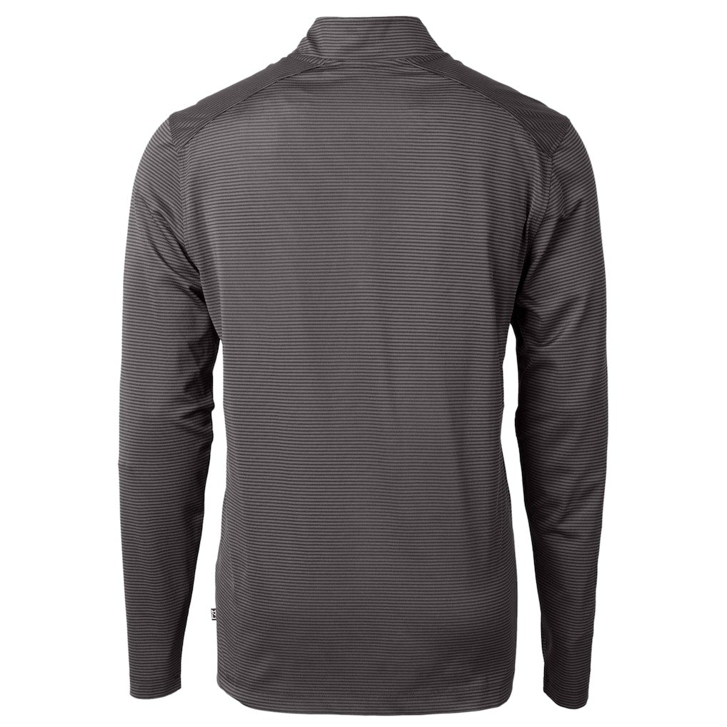 Cutter & Buck Gridiron Classics Big & Tall Virtue Eco Pique Micro Stripe Recycled Quarter-Zip Pullover Top - Philadelphia Eagles