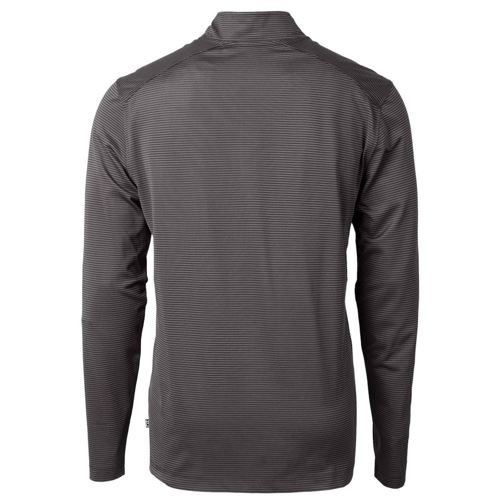 Cutter & Buck Gridiron Classics Big & Tall Virtue Eco Pique Micro Stripe Recycled Quarter-Zip Pullover Top - Philadelphia Eagles