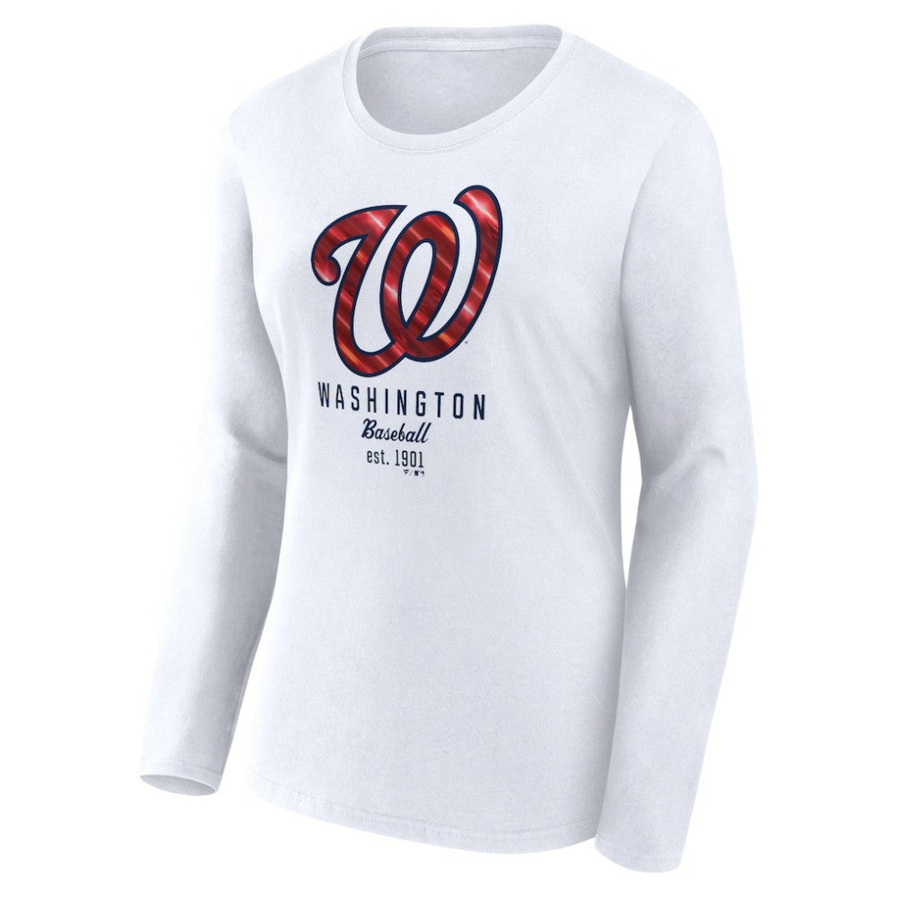 MLB Washington Nationals Fanatics Women's Lightweight Fitted Long Sleeve T-Shirt