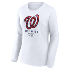 MLB Washington Nationals Fanatics Women's Lightweight Fitted Long Sleeve T-Shirt