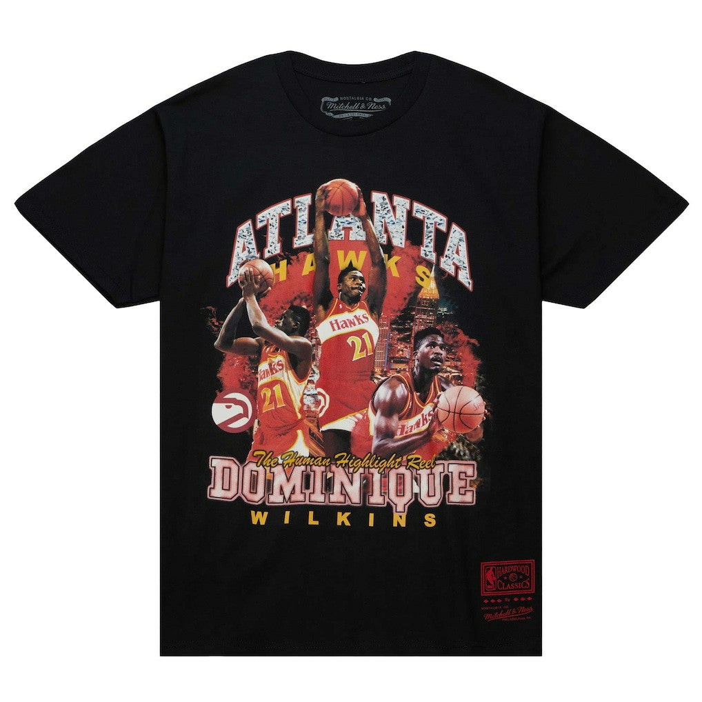 NBA Dominique Wilkins Atlanta Hawks Hardwood Classics Bling Concert Player T-Shirt