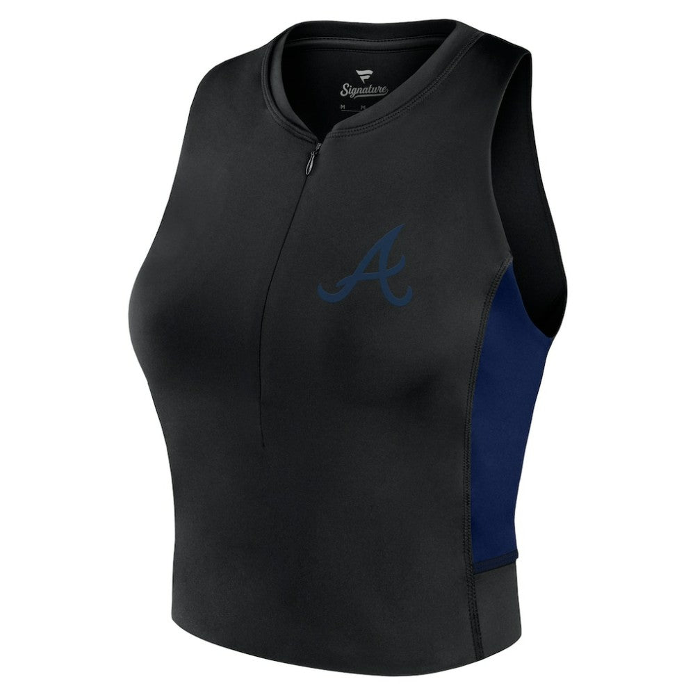 MLB Atlanta Braves Fanatics Women's Studio Half-Zip Fitted Gym Tank Top