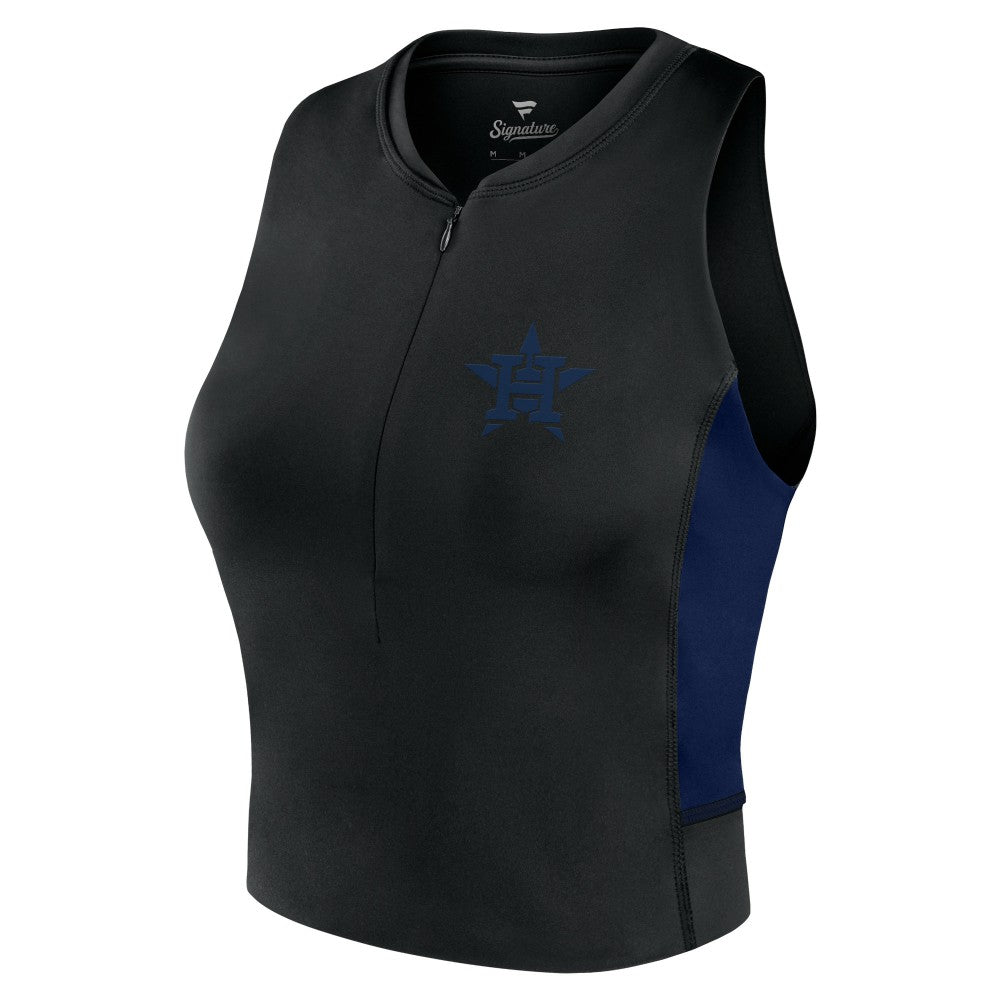 MLB Houston Astros Fanatics Women's Studio Half-Zip Fitted Gym Tank Top