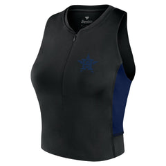 MLB Houston Astros Fanatics Women's Studio Half-Zip Fitted Gym Tank Top