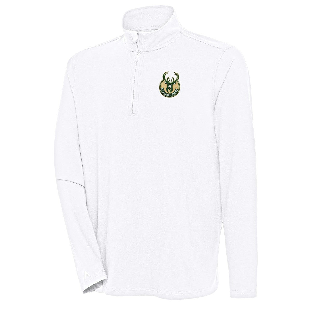 NBA Milwaukee Bucks Antigua Hunk Quarter-Zip Pullover Top