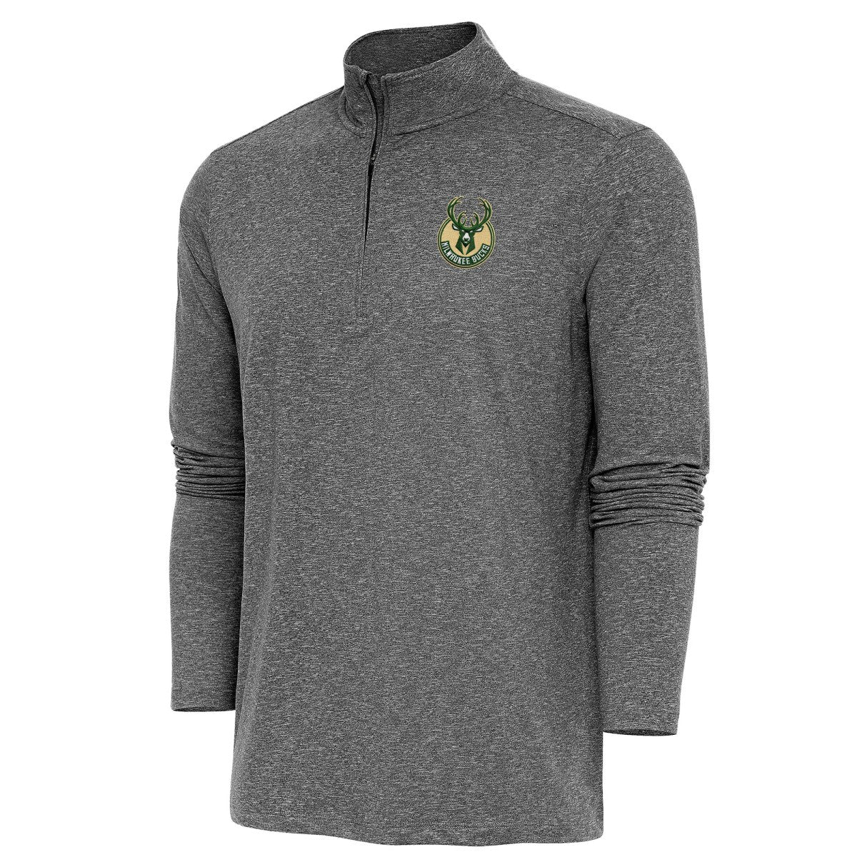 NBA Milwaukee Bucks Antigua Hunk Quarter-Zip Pullover Top