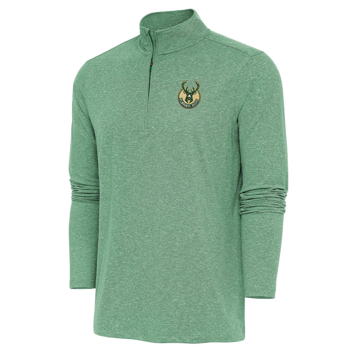 NBA Milwaukee Bucks Antigua Hunk Quarter-Zip Pullover Top