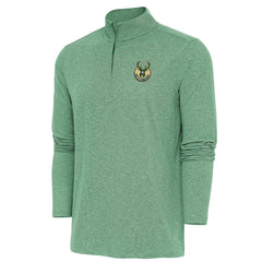 NBA Milwaukee Bucks Antigua Hunk Quarter-Zip Pullover Top