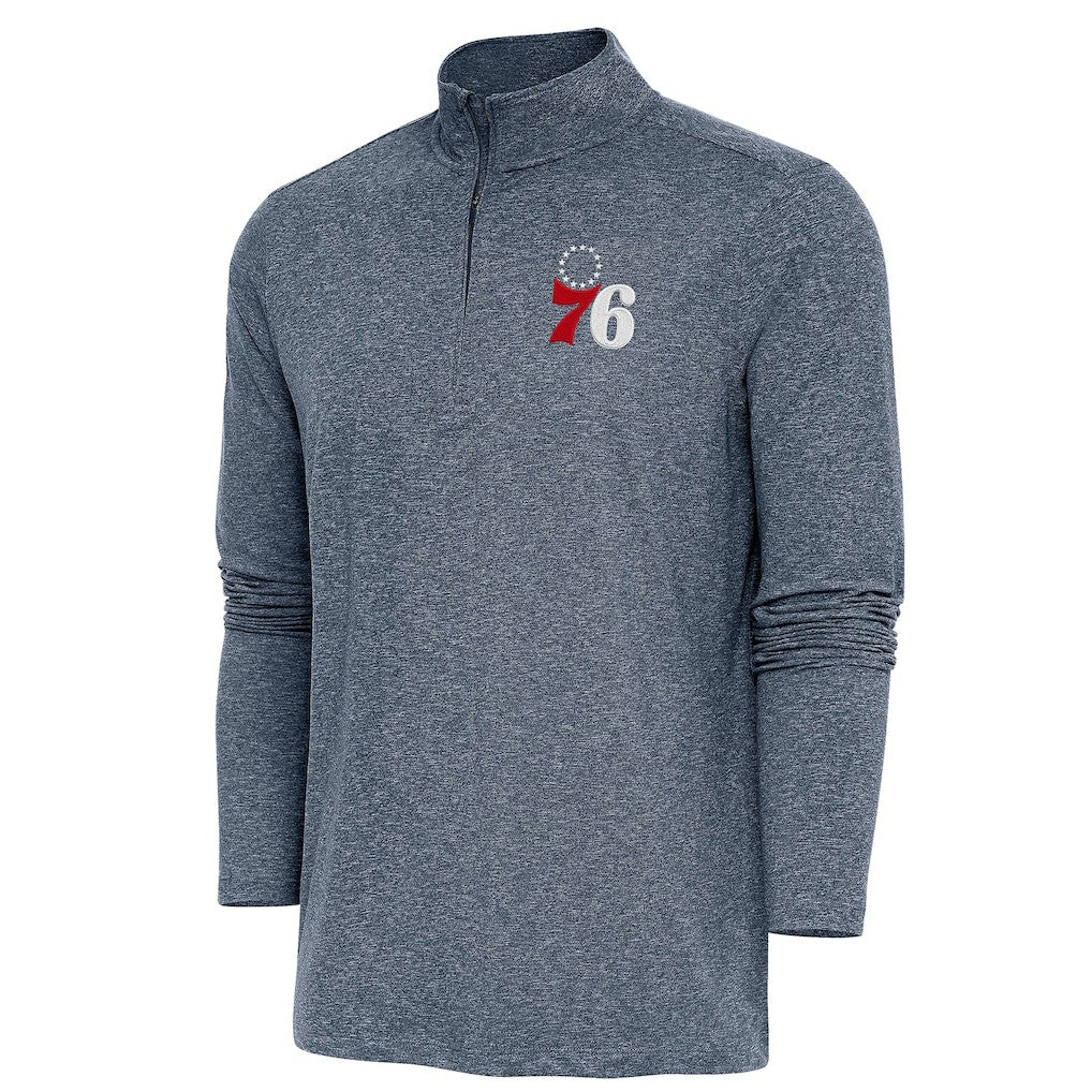 NBA Philadelphia 76ers Antigua Hunk Quarter-Zip Pullover Top