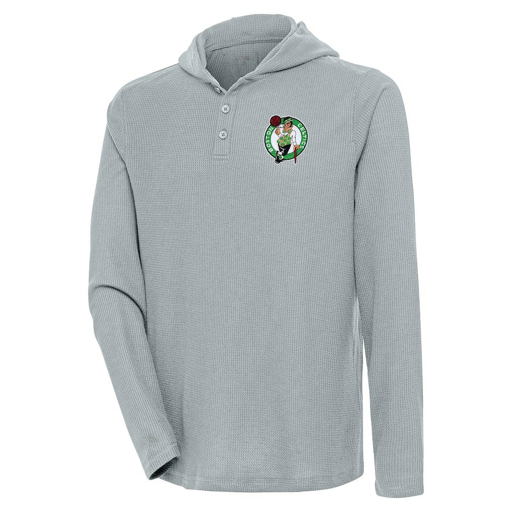 NBA Boston Celtics Antigua Strong Hold Long Sleeve Henley Hoodie T-Shirt