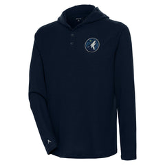NBA Minnesota Timberwolves Antigua Strong Hold Long Sleeve Henley Hoodie T-Shirt