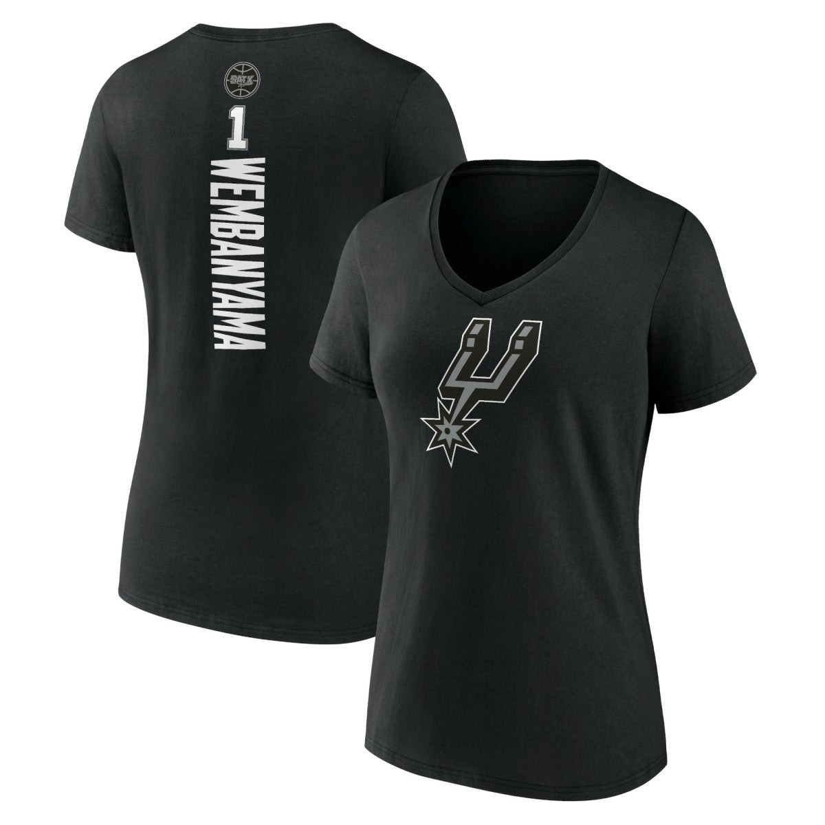 NBA Victor Wembanyama San Antonio Spurs Women's Playmaker Name & Number V-Neck T-Shirt