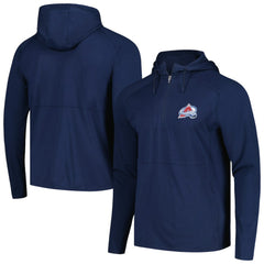 NHL Heather Navy Colorado Avalanche Antigua Spikes Raglan Quarter-Zip Hoodie