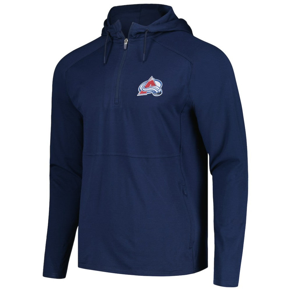 NHL Heather Navy Colorado Avalanche Antigua Spikes Raglan Quarter-Zip Hoodie