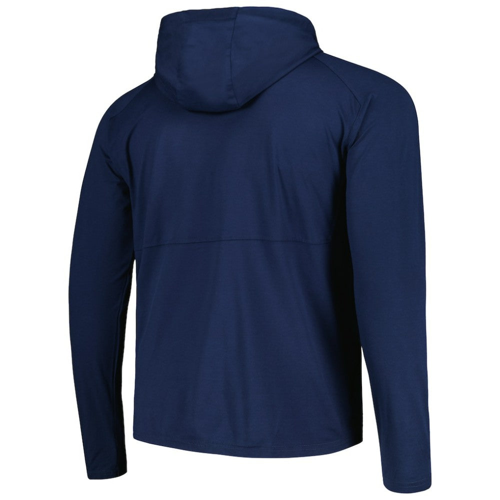 NHL Heather Navy Seattle Kraken Antigua Spikes Raglan Quarter-Zip Hoodie