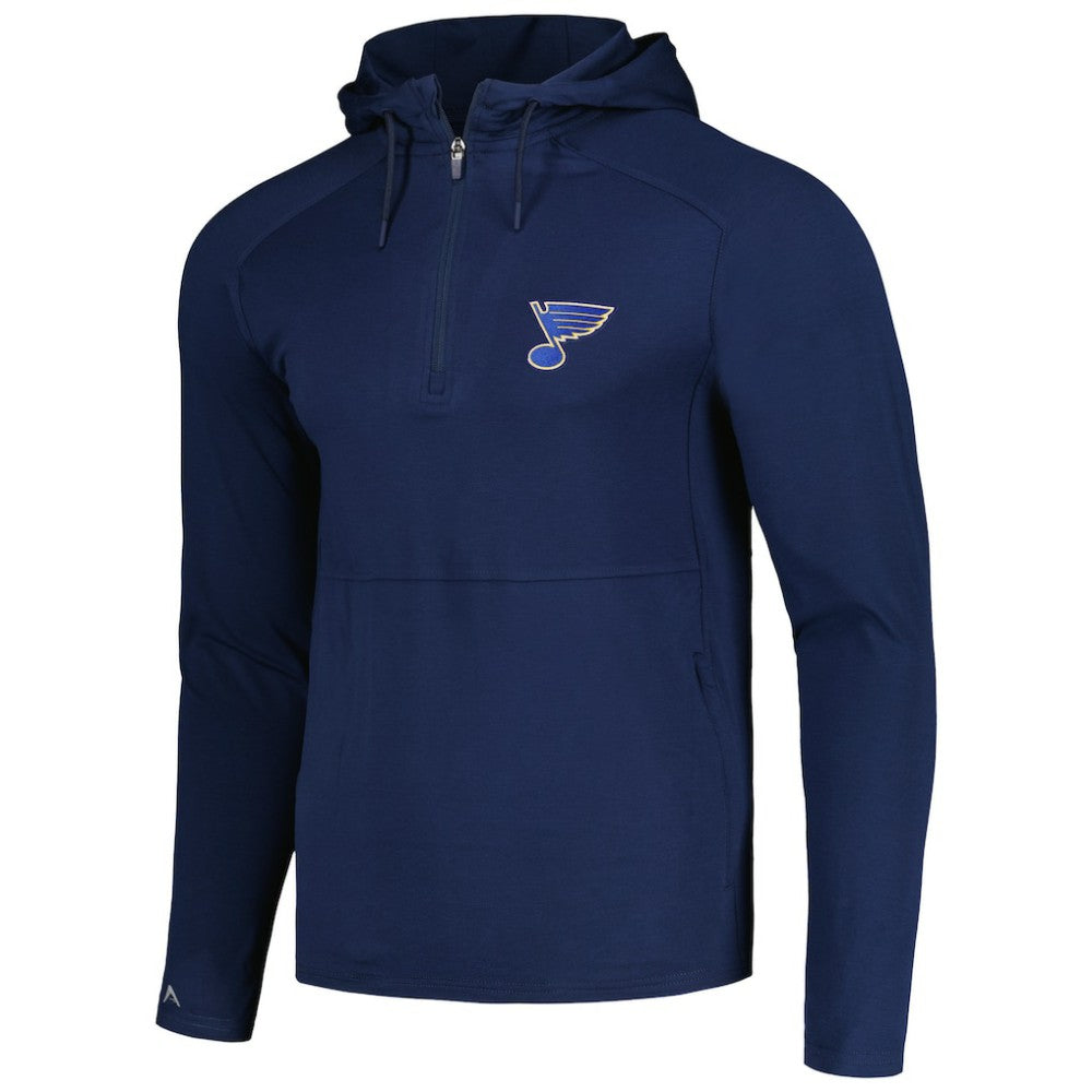 NHL Heather Navy St. Louis Blues Antigua Spikes Raglan Quarter-Zip Hoodie