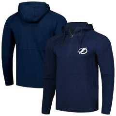NHL Heather Navy Tampa Bay Lightning Antigua Spikes Raglan Quarter-Zip Hoodie
