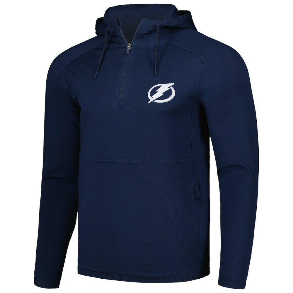 NHL Heather Navy Tampa Bay Lightning Antigua Spikes Raglan Quarter-Zip Hoodie