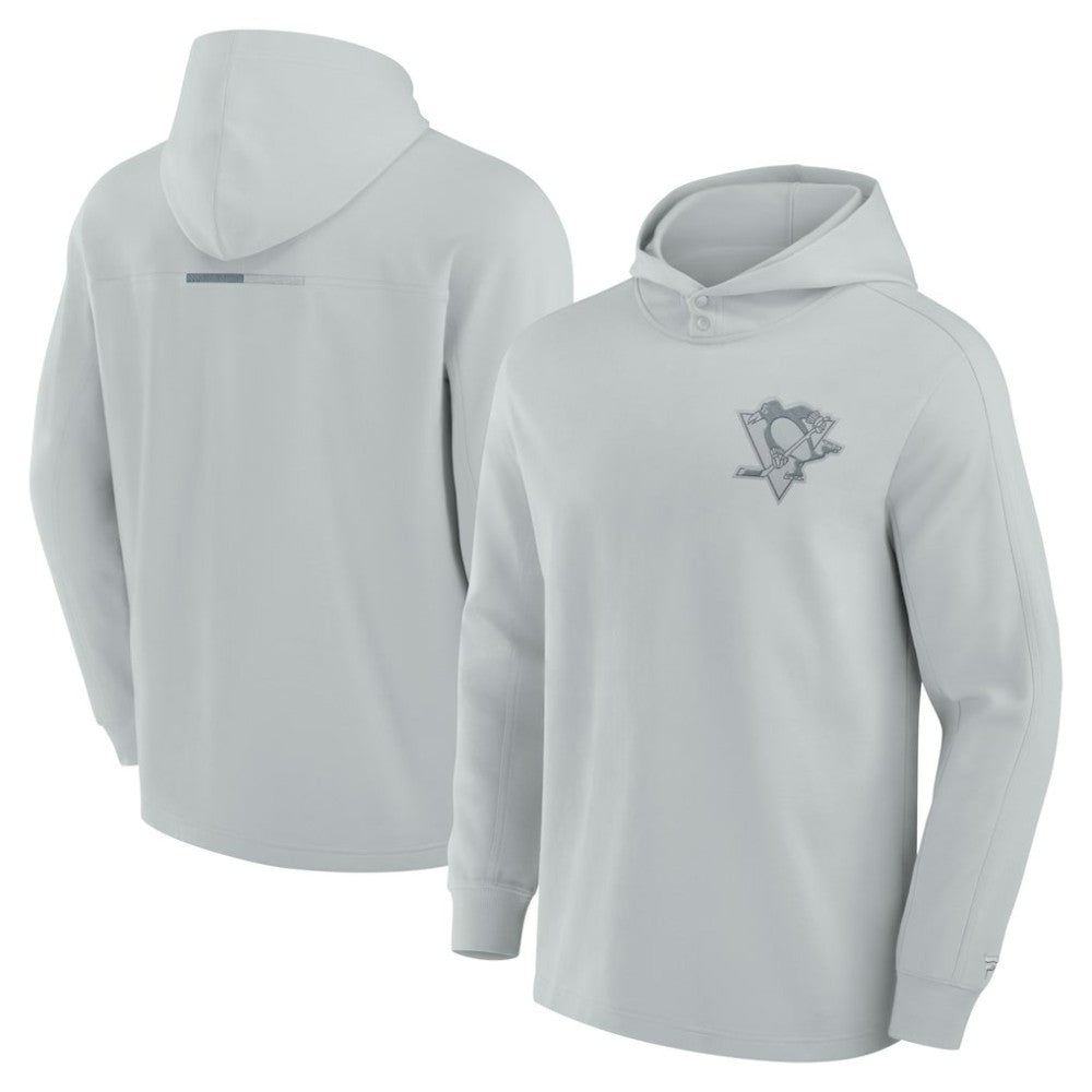 NHL Gray Pittsburgh Penguins Fanatics Elements Lightweight Tri-Blend Fleece Hoodie