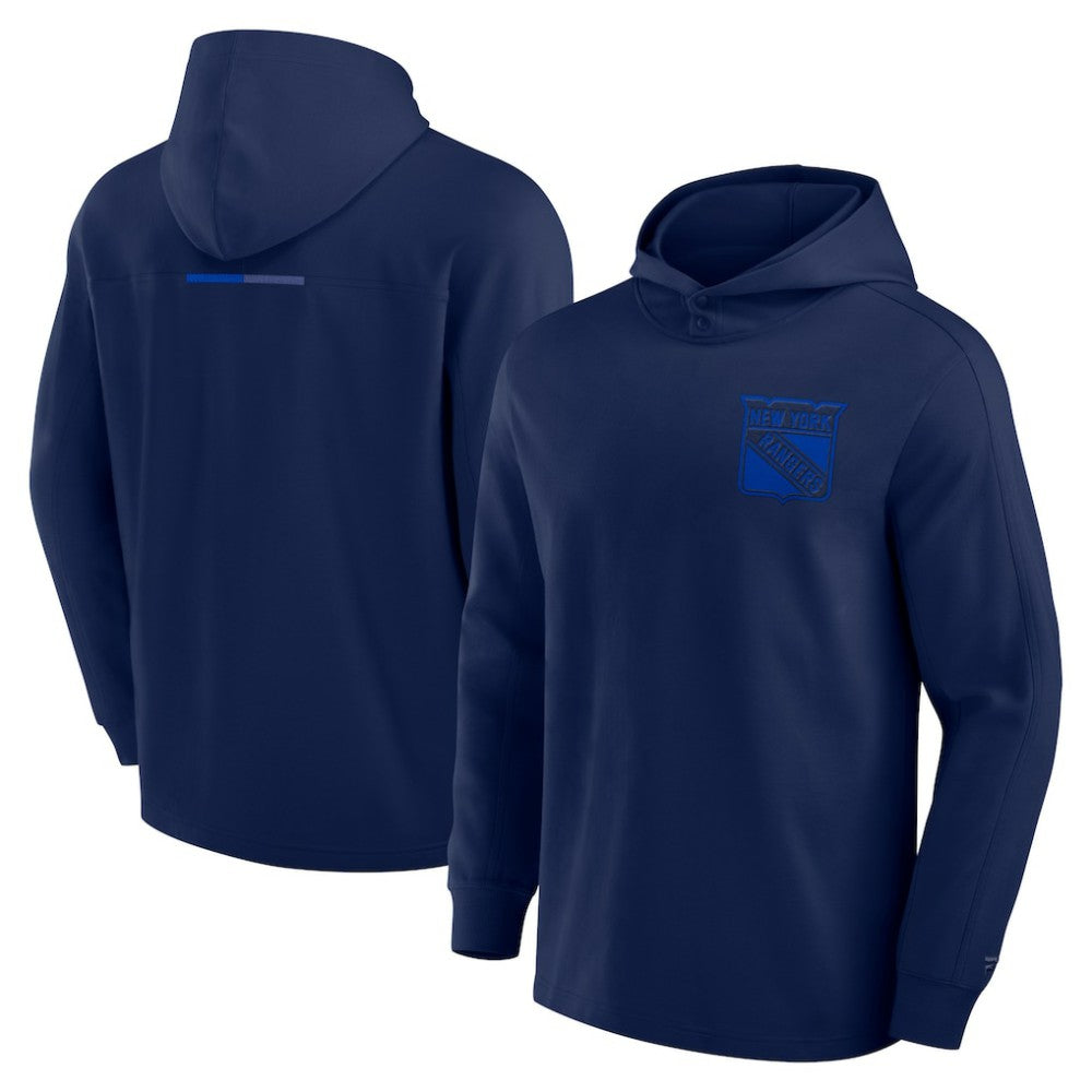 NHL Navy New York Rangers Fanatics Elements Lightweight Tri-Blend Fleece Hoodie