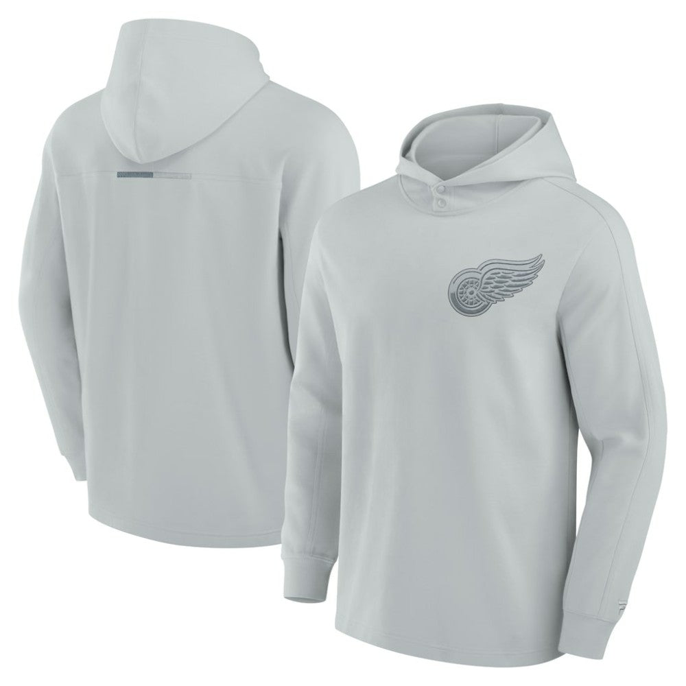 NHL Gray Detroit Red Wings Fanatics Elements Lightweight Tri-Blend Fleece Hoodie