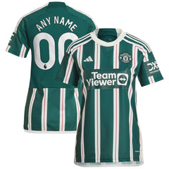 Manchester United Women's 2023/24 Away Replica Custom Jersey - Adidas Green