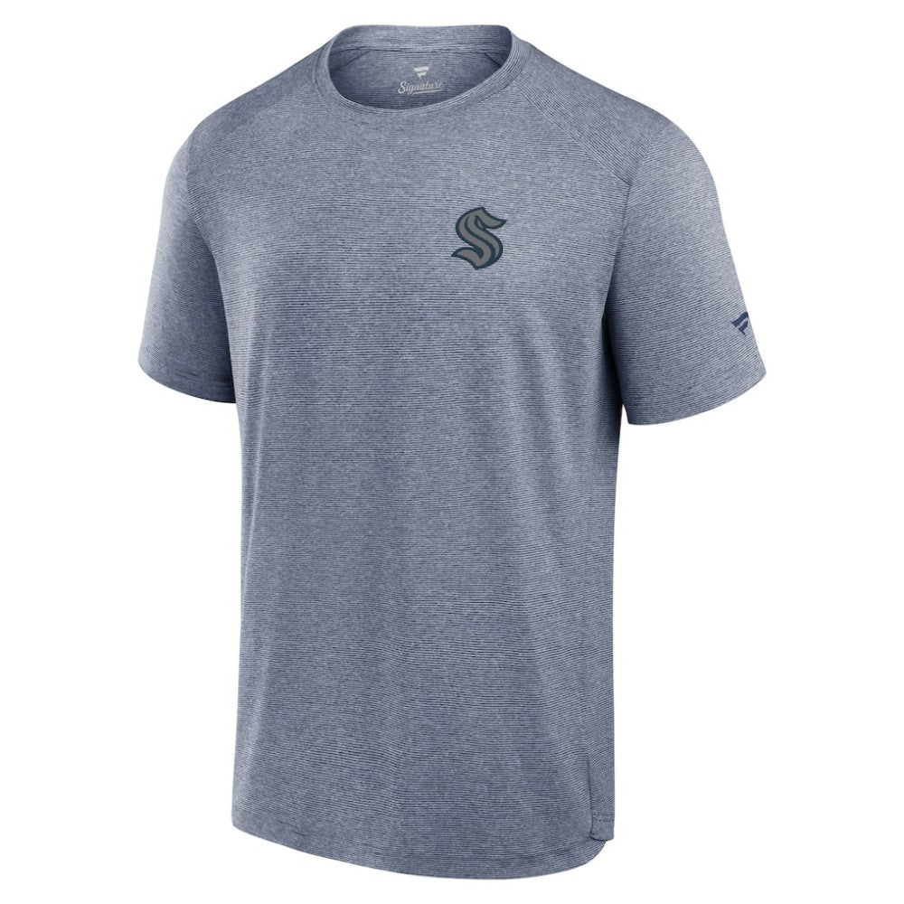 NHL Navy Seattle Kraken Fanatics Front Office Tech T-Shirt