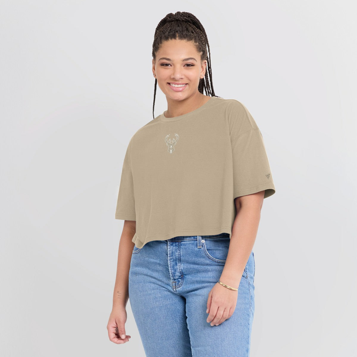 NBA Milwaukee Bucks Women's Elements Super Soft Boxy Cropped T-Shirt