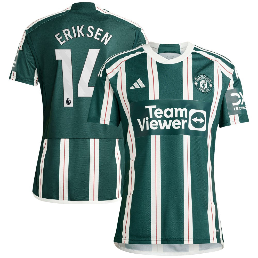 Christian Eriksen Manchester United 2023/24 Away Replica Player Jersey - Adidas Green