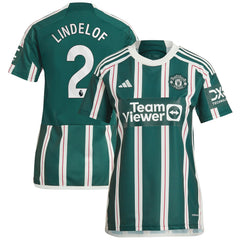 Victor Lindelof Manchester United Women's 2023/24 Away Replica Player Jersey - Adidas Green