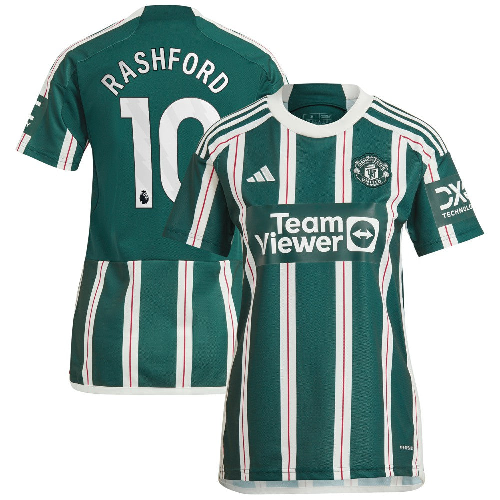 Marcus Rashford Manchester United Women's 2023/24 Away Replica Player Jersey - Adidas Green