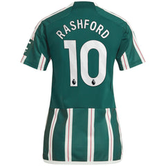 Marcus Rashford Manchester United Women's 2023/24 Away Replica Player Jersey - Adidas Green