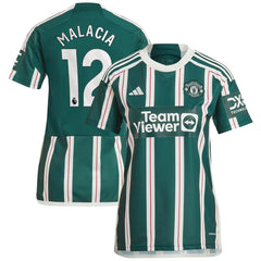Tyrell Malacia Manchester United Women's 2023/24 Away Replica Player Jersey - Adidas Green