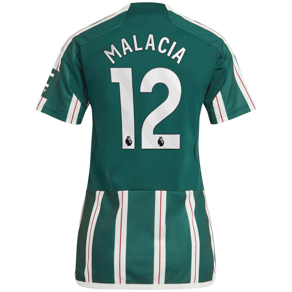 Tyrell Malacia Manchester United Women's 2023/24 Away Replica Player Jersey - Adidas Green