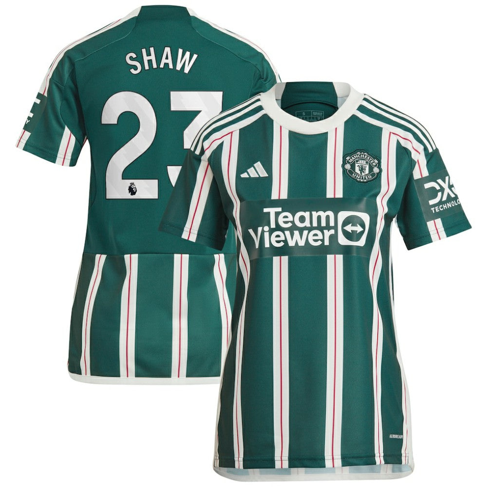 Luke Shaw Manchester United Women's 2023/24 Away Replica Player Jersey - Adidas Green