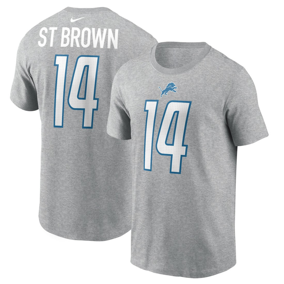 Amon-Ra St. Brown  Player Name & Number T-Shirt - Detroit Lions