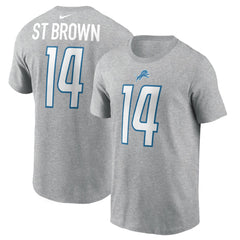 Amon-Ra St. Brown  Player Name & Number T-Shirt - Detroit Lions