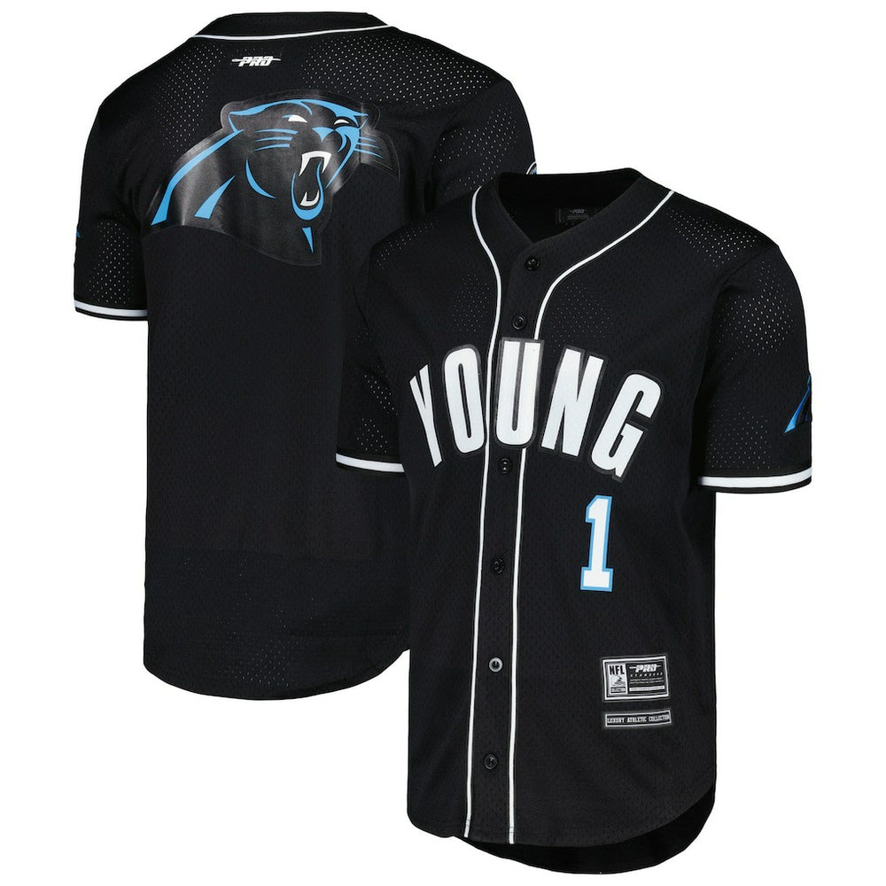 Bryce Young  Pro Standard Mesh Baseball Button-Up T-Shirt - Carolina Panthers