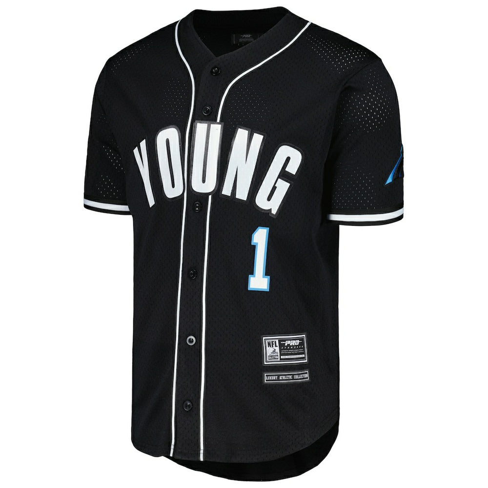 Bryce Young  Pro Standard Mesh Baseball Button-Up T-Shirt - Carolina Panthers
