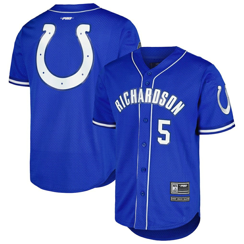Anthony Richardson  Pro Standard Mesh Baseball Button-Up T-Shirt - Indianapolis Colts