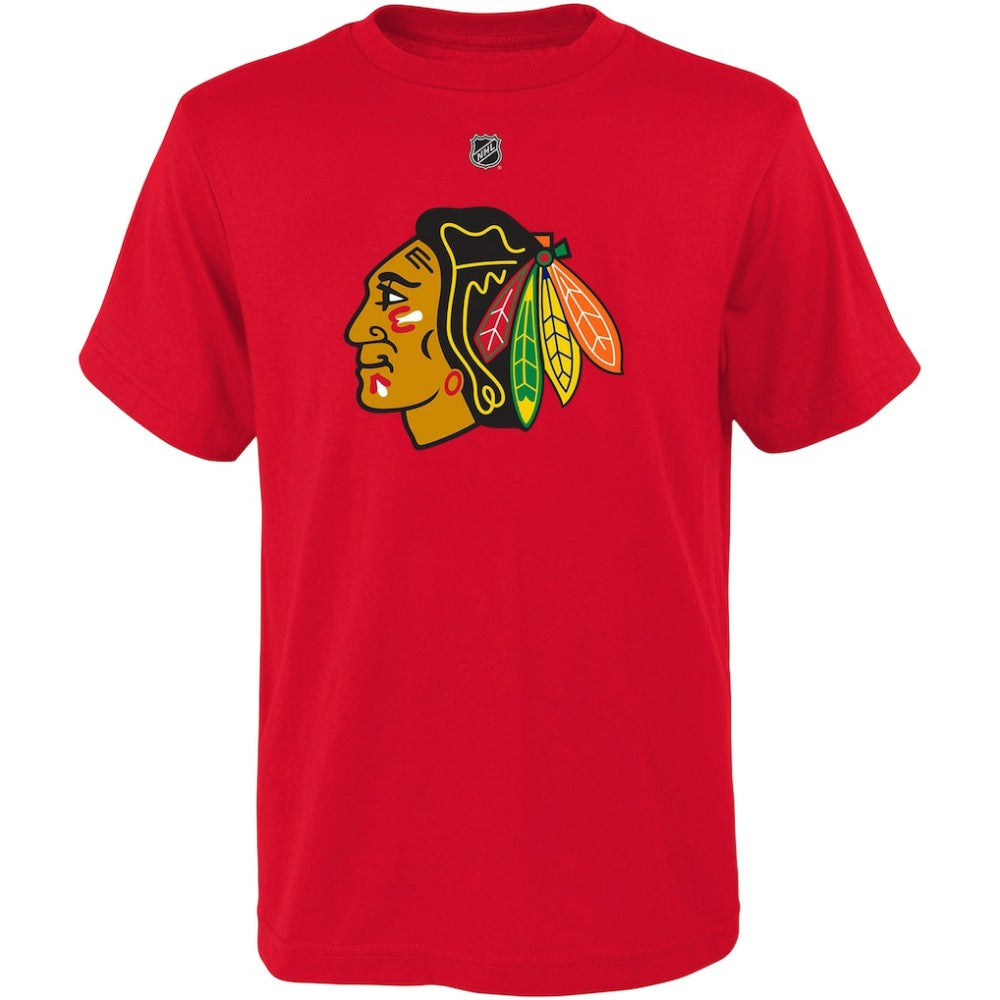 NHL Red Connor Bedard Chicago Blackhawks Preschool Authentic Stack Name & Number T-Shirt