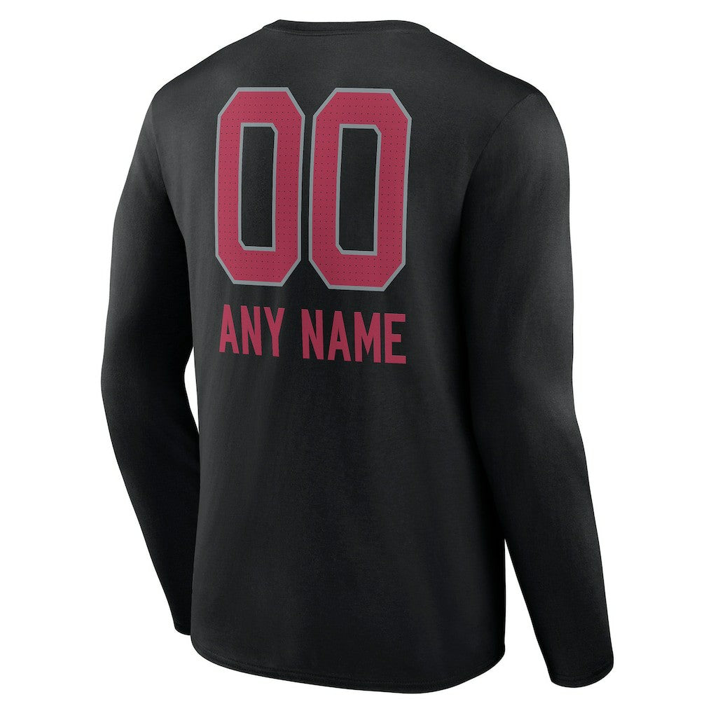 Personalized Name & Number Team Wordmark Long Sleeve T-Shirt - Arizona Cardinals