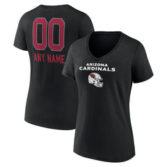 Women's Personalized Name & Number Team Wordmark V-Neck T-Shirt - Arizona Cardinals