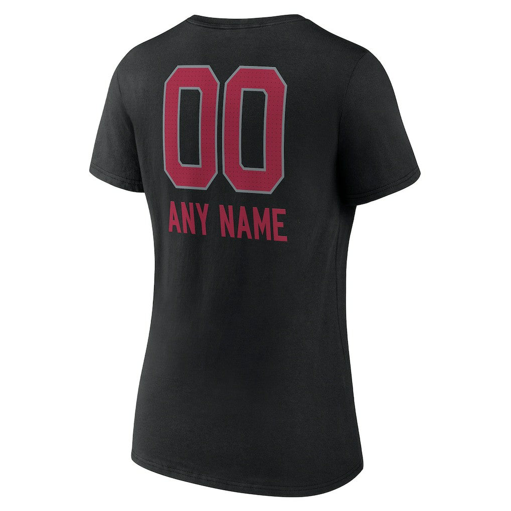 Women's Personalized Name & Number Team Wordmark V-Neck T-Shirt - Arizona Cardinals